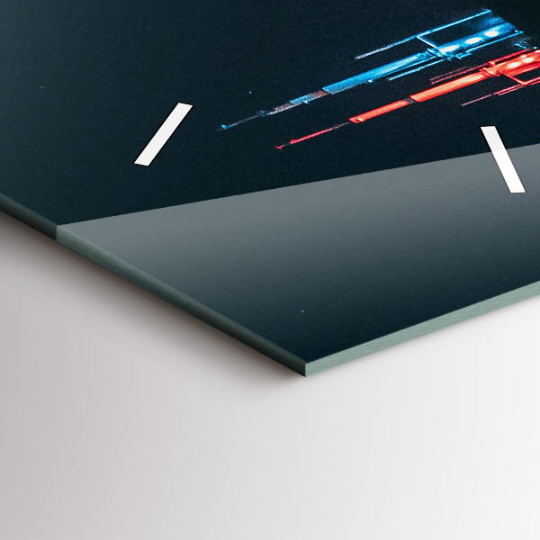 Ceas vertical de perete din sticlă Peisajul urban din Chicago