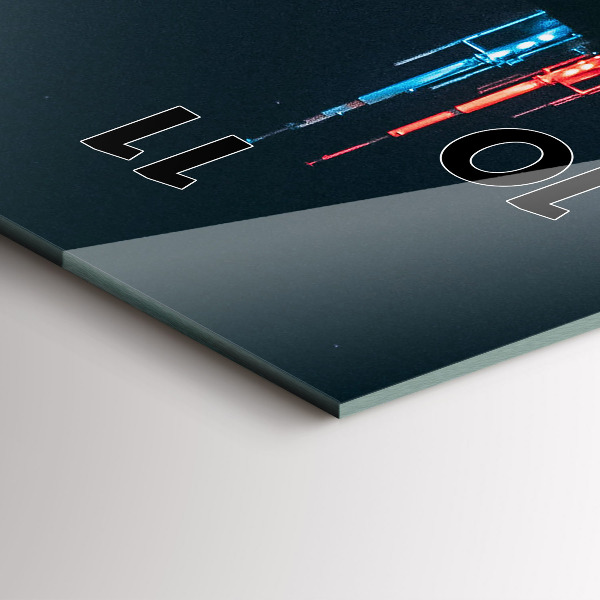 Ceas vertical de perete din sticlă Peisajul urban din Chicago