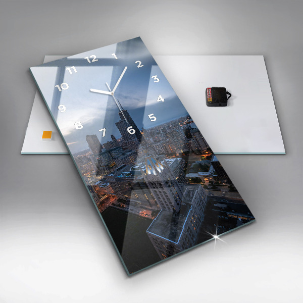 Ceas vertical de perete din sticlă Fotografie din Chicago
