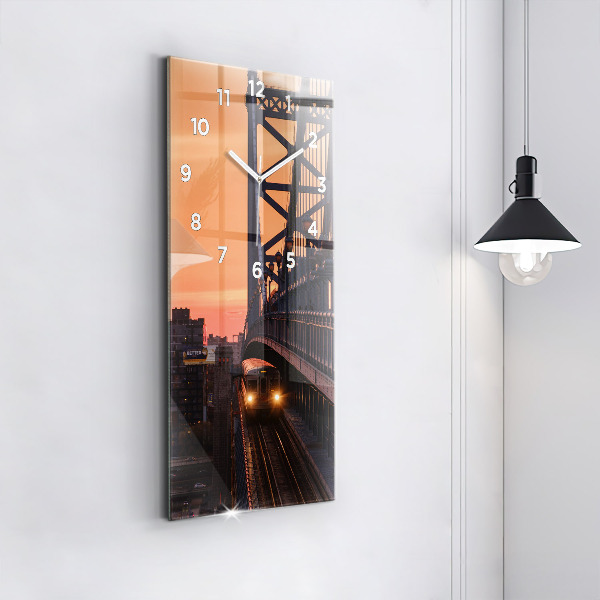 Ceas vertical de perete din sticlă Podul Benjamin Franklin