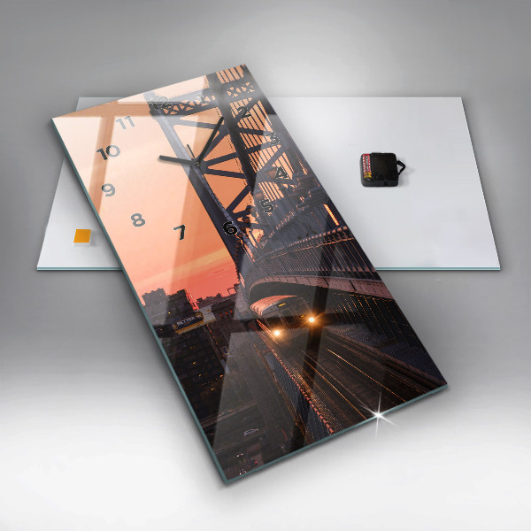 Ceas vertical de perete din sticlă Podul Benjamin Franklin