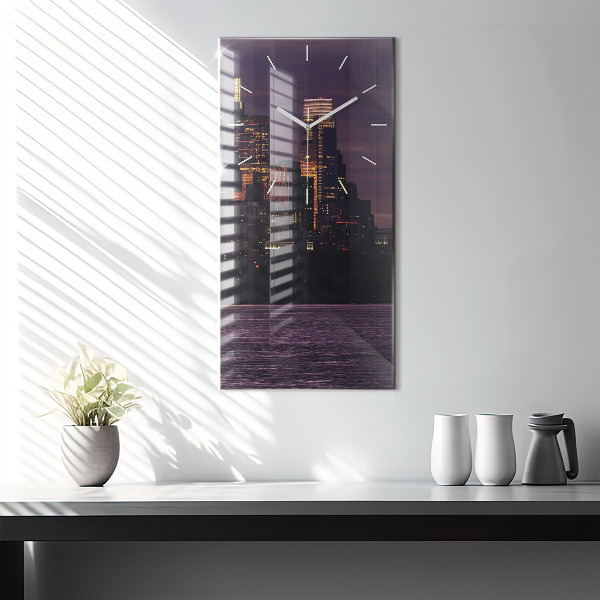 Ceas vertical de perete din sticlă Orizontul orașului Philadelphia