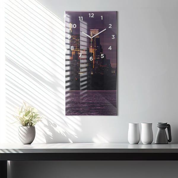 Ceas vertical de perete din sticlă Orizontul orașului Philadelphia