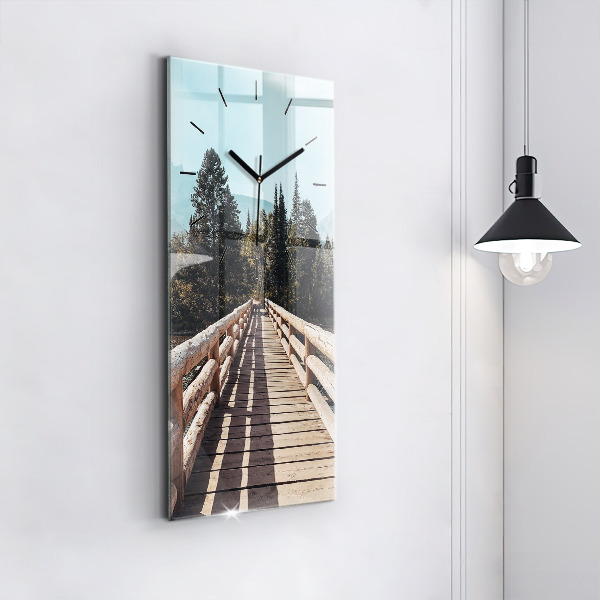 Ceas vertical de perete din sticlă Munții din Yellowstone