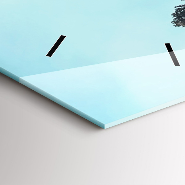 Ceas vertical de perete din sticlă Munții din Yellowstone