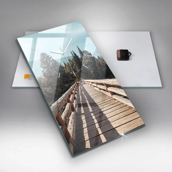 Ceas vertical de perete din sticlă Munții din Yellowstone