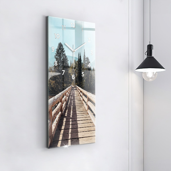Ceas vertical de perete din sticlă Munții din Yellowstone