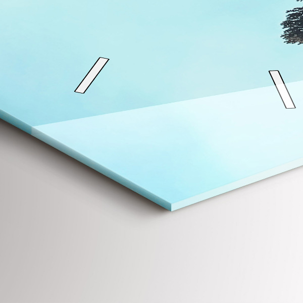 Ceas vertical de perete din sticlă Munții din Yellowstone