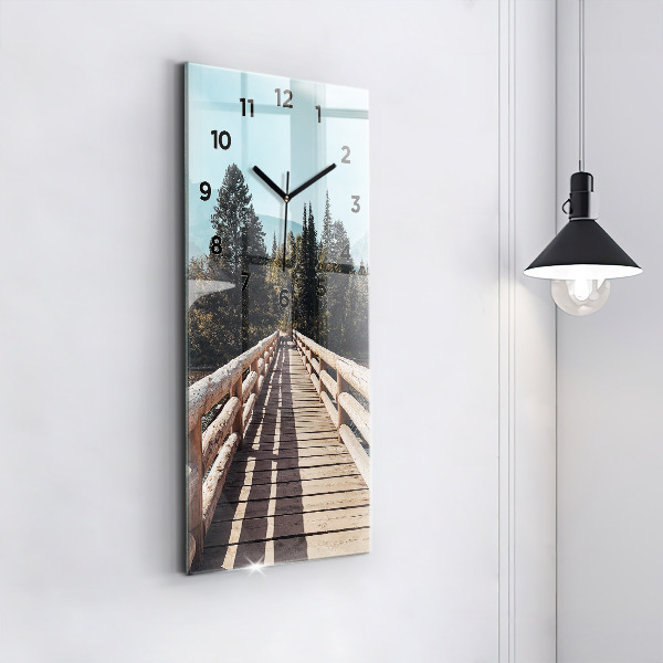 Ceas vertical de perete din sticlă Munții din Yellowstone