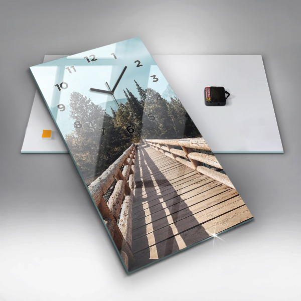 Ceas vertical de perete din sticlă Munții din Yellowstone