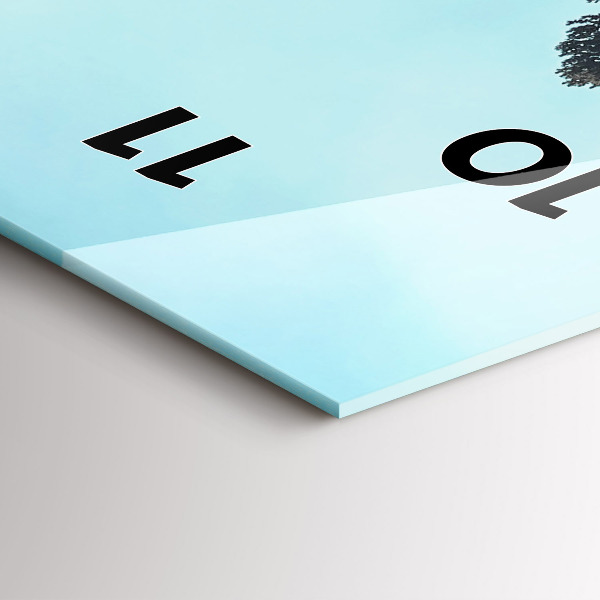 Ceas vertical de perete din sticlă Munții din Yellowstone