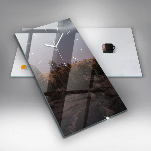 Ceas vertical de perete din sticlă Drumul stâncos al lui Yosemite