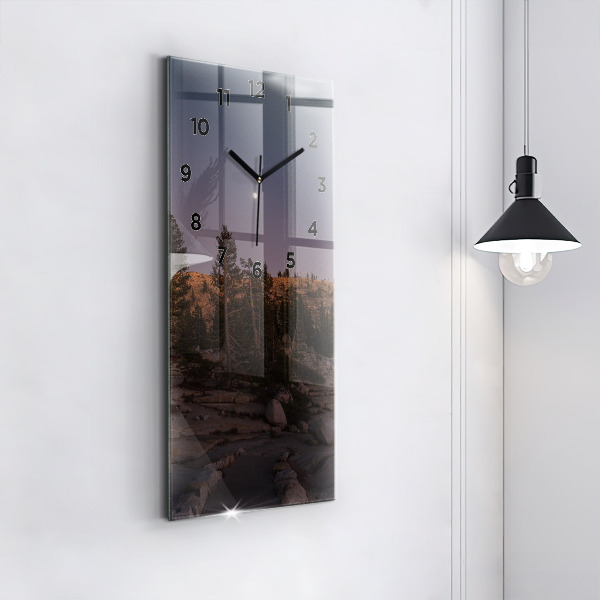 Ceas vertical de perete din sticlă Drumul stâncos al lui Yosemite