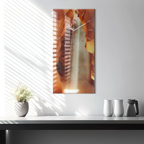 Ceas vertical de perete din sticlă Canionul deșertului