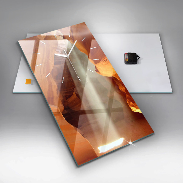 Ceas vertical de perete din sticlă Canionul deșertului