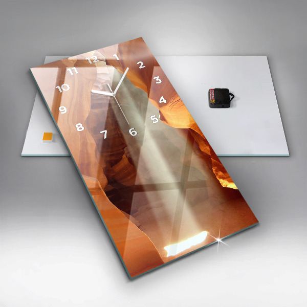 Ceas vertical de perete din sticlă Canionul deșertului