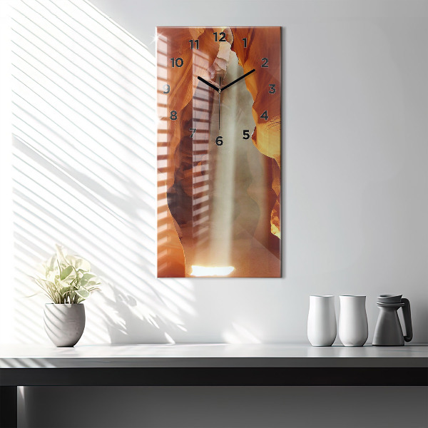 Ceas vertical de perete din sticlă Canionul deșertului