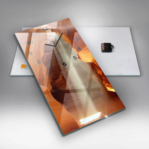 Ceas vertical de perete din sticlă Canionul deșertului