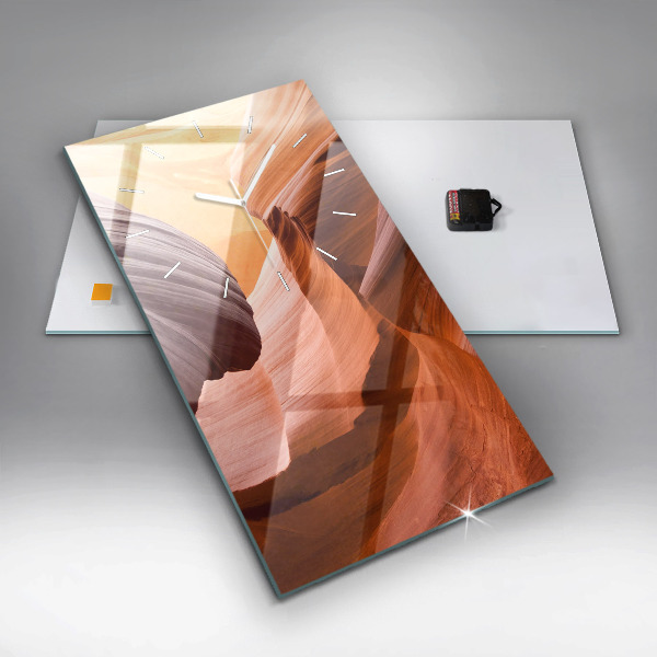 Ceas vertical de perete din sticlă Canionul Antilopei