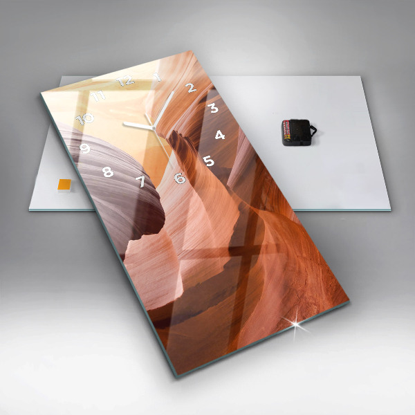 Ceas vertical de perete din sticlă Canionul Antilopei