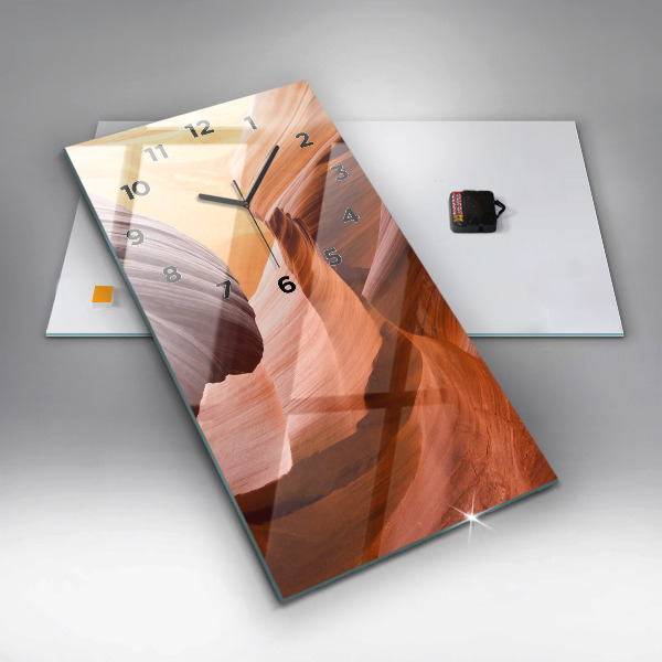 Ceas vertical de perete din sticlă Canionul Antilopei