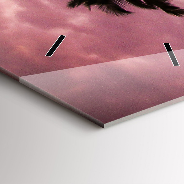 Ceas vertical de perete din sticlă Palmieri din Hawaii