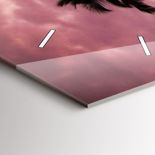 Ceas vertical de perete din sticlă Palmieri din Hawaii