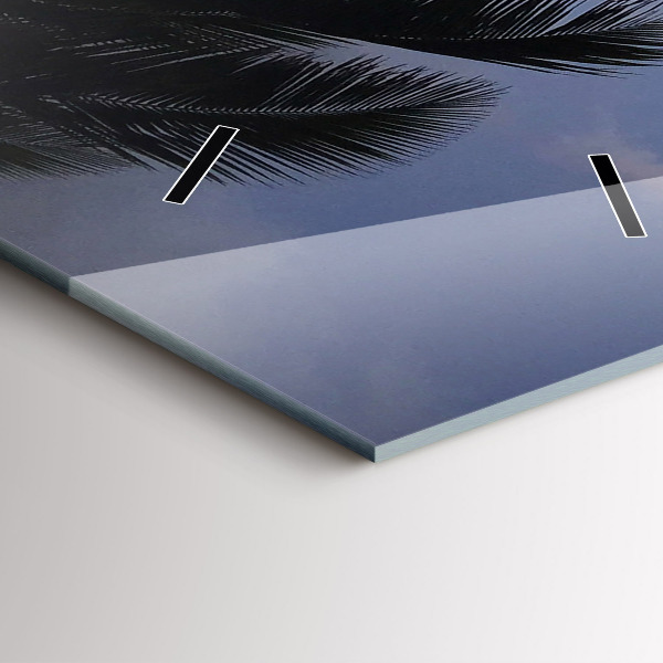 Ceas vertical de perete din sticlă Palmier și răsărit