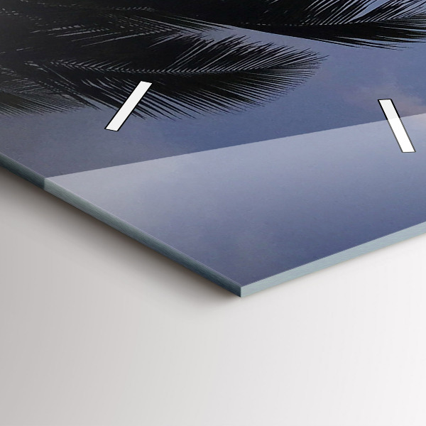 Ceas vertical de perete din sticlă Palmier și răsărit