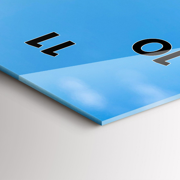 Ceas vertical de perete din sticlă Fotografia cu apă