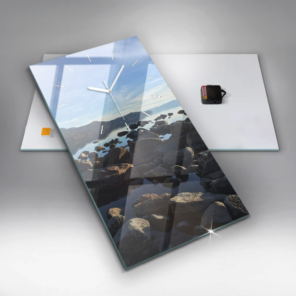 Ceas vertical de perete din sticlă Vedere la mare