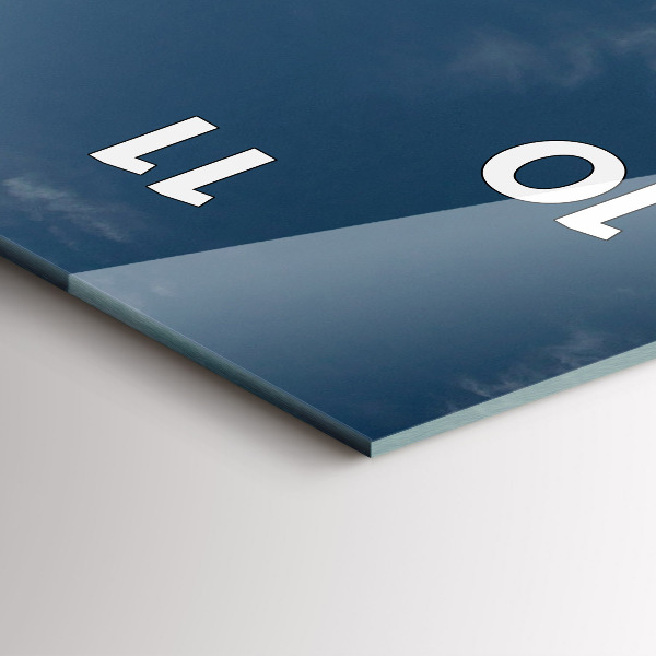 Ceas vertical de perete din sticlă Persoană schi nautic