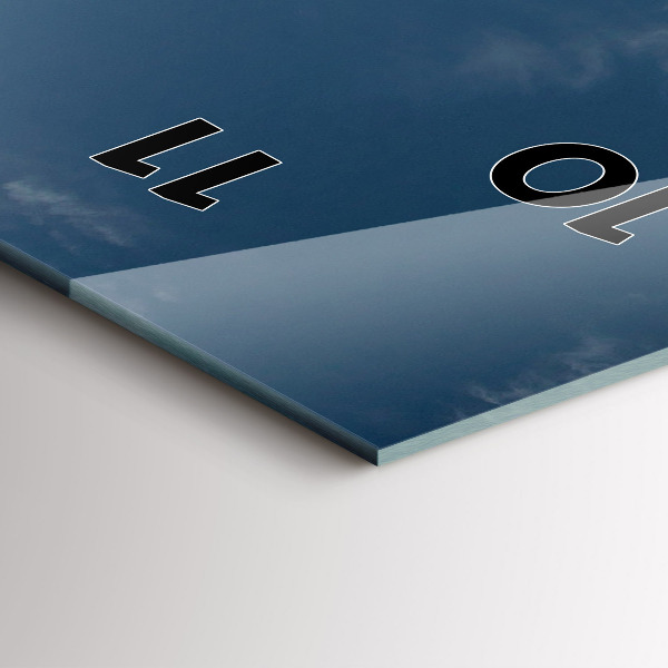 Ceas vertical de perete din sticlă Persoană schi nautic