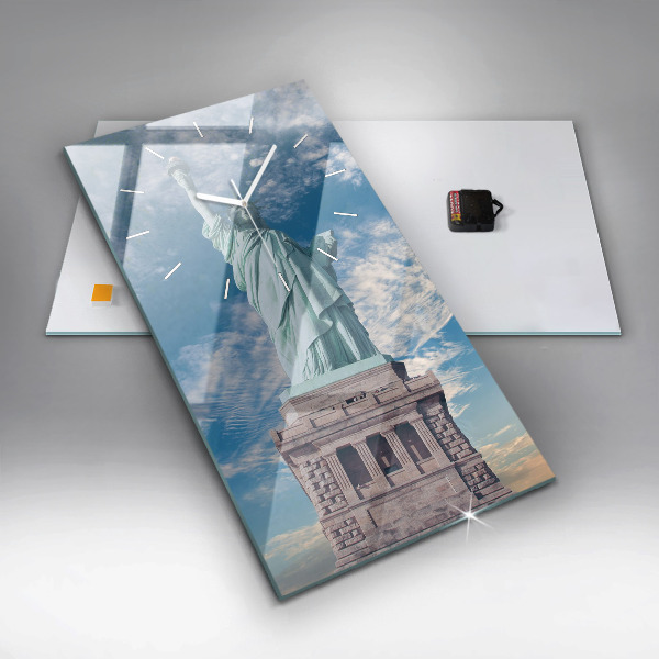 Ceas vertical de perete din sticlă Statuia Libertății New York