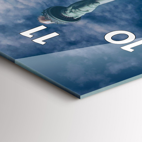 Ceas vertical de perete din sticlă Statuia Libertății New York