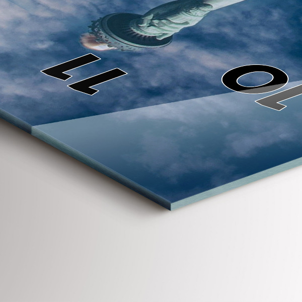 Ceas vertical de perete din sticlă Statuia Libertății New York