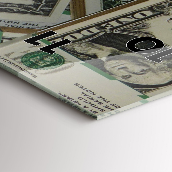 Ceas vertical de perete din sticlă 1 dolar american