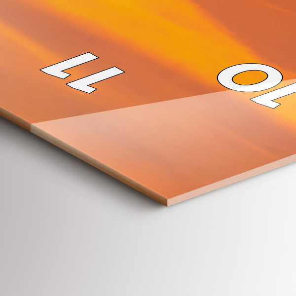 Ceas vertical de perete din sticlă Lacul Balaton seara