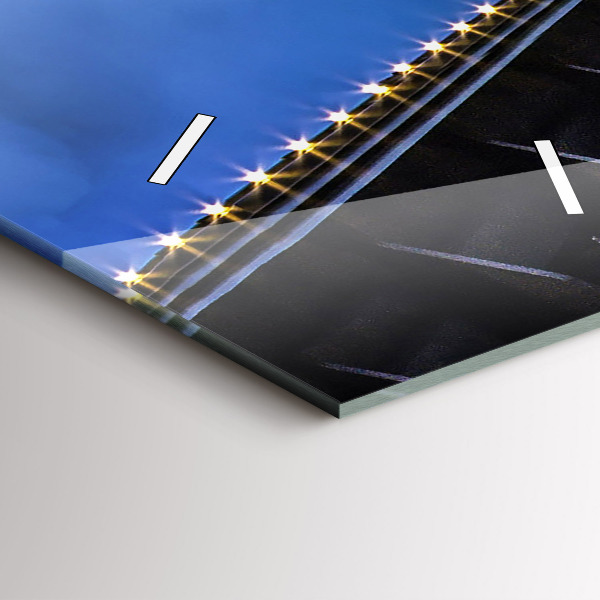 Ceas vertical de perete din sticlă Mal stâncos sub pod