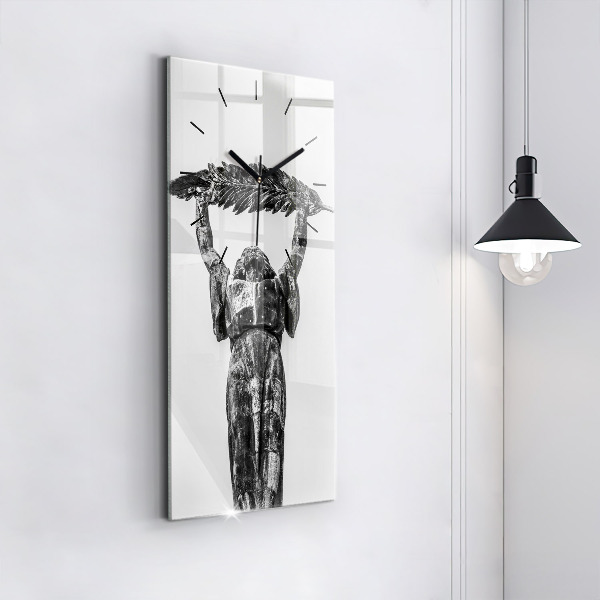 Ceas vertical de perete din sticlă Statuia Libertății din Budapesta