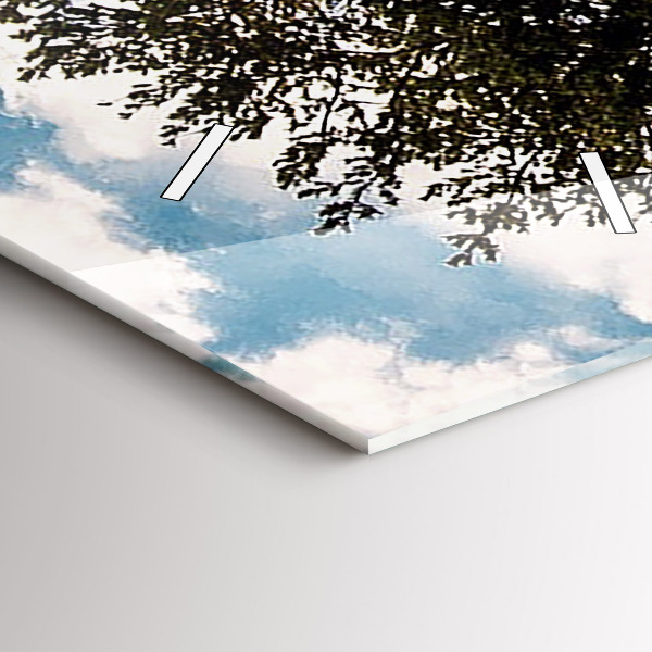 Ceas vertical de perete din sticlă Un copac pe un deal