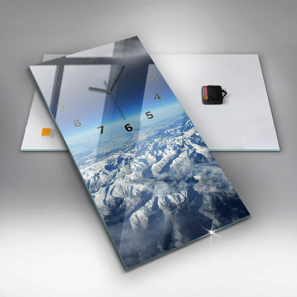 Ceas vertical de perete din sticlă Peisaj montan râu