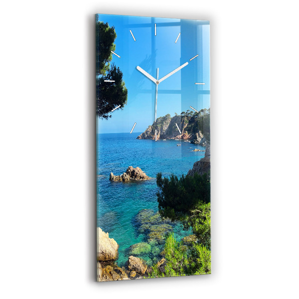Ceas vertical de perete din sticlă Coasta Costa Brava