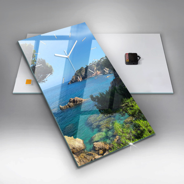 Ceas vertical de perete din sticlă Coasta Costa Brava