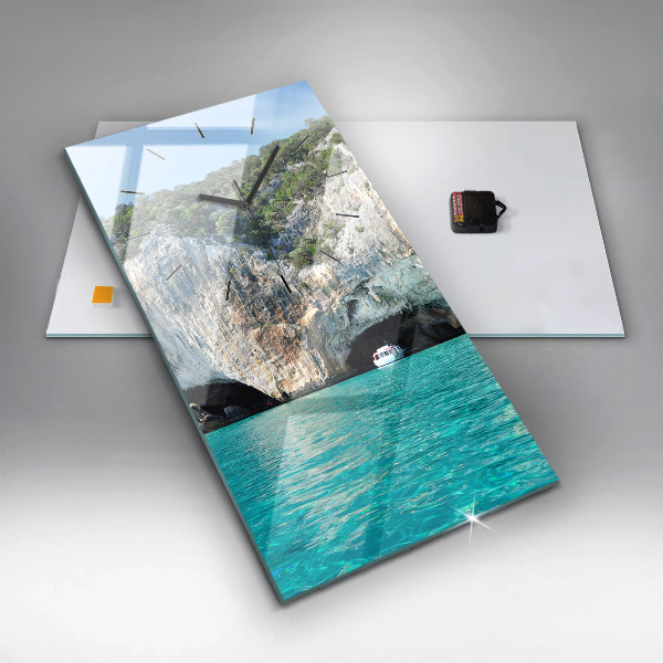 Ceas vertical de perete din sticlă Peștera subacvatică