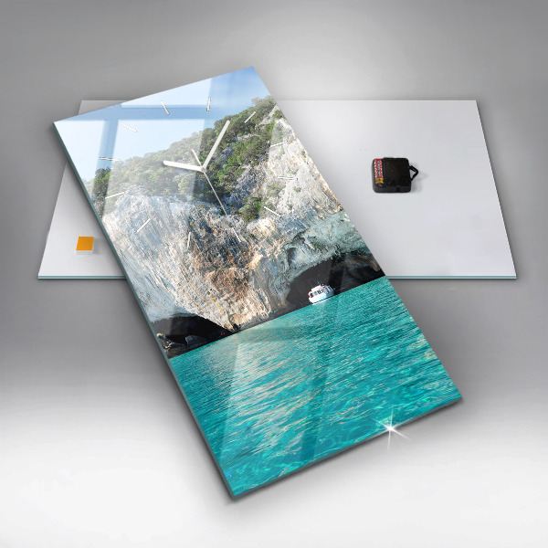 Ceas vertical de perete din sticlă Peștera subacvatică