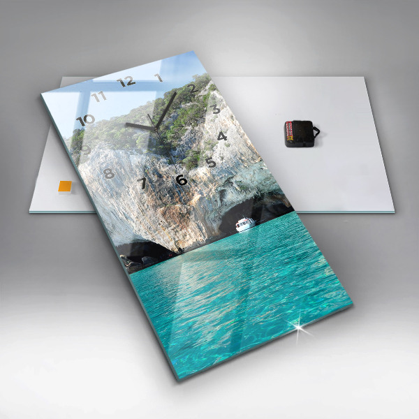 Ceas vertical de perete din sticlă Peștera subacvatică