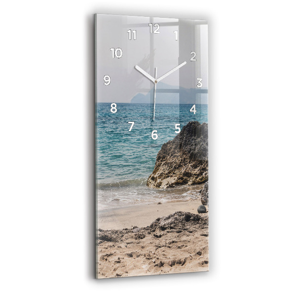 Ceas vertical de perete din sticlă Vedere la Marea Mediterană
