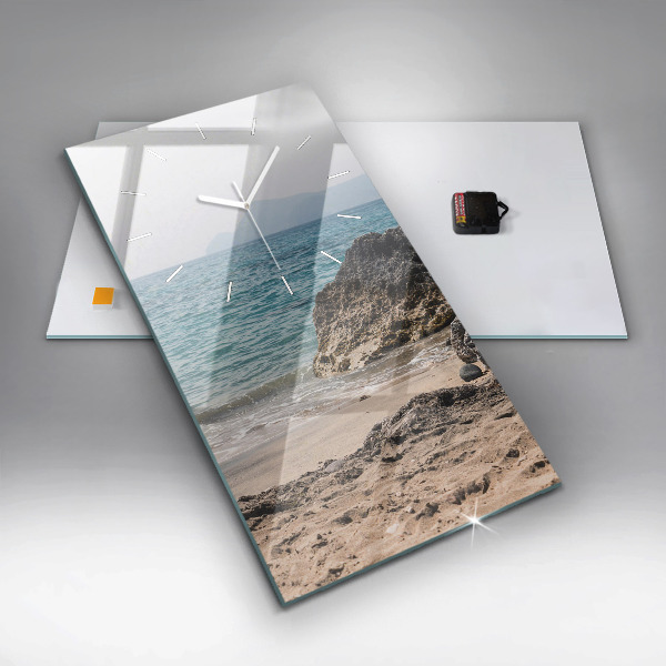 Ceas vertical de perete din sticlă Vedere la Marea Mediterană
