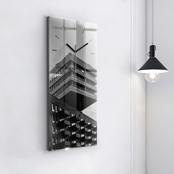 Ceas vertical de perete din sticlă Arhitectura la Amsterdam
